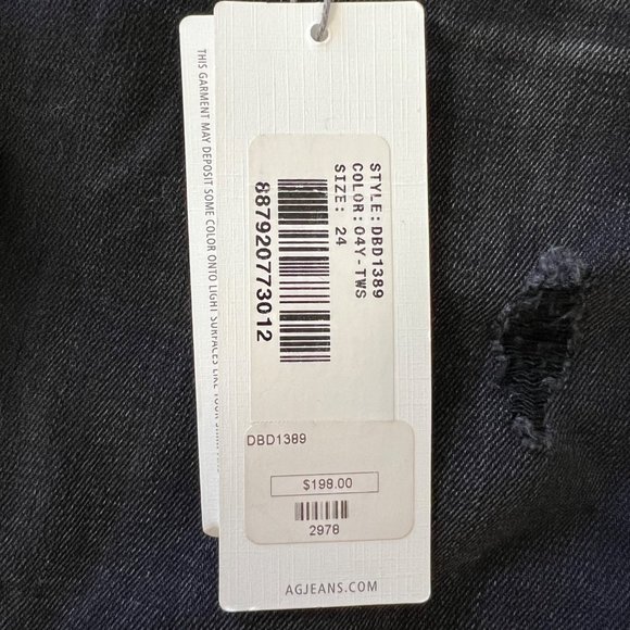 AG Adriano Goldschmied Legging Ankle Skinny Jeans 4 Year Distressed Black sz 24 - Picture 11 of 12